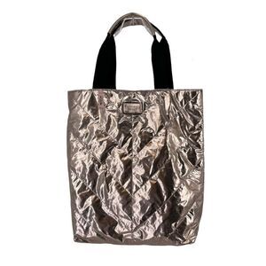 Victorias Secret Tote Bag Rose Gold Metallic Quilted Puffy Purse Carry All Glam